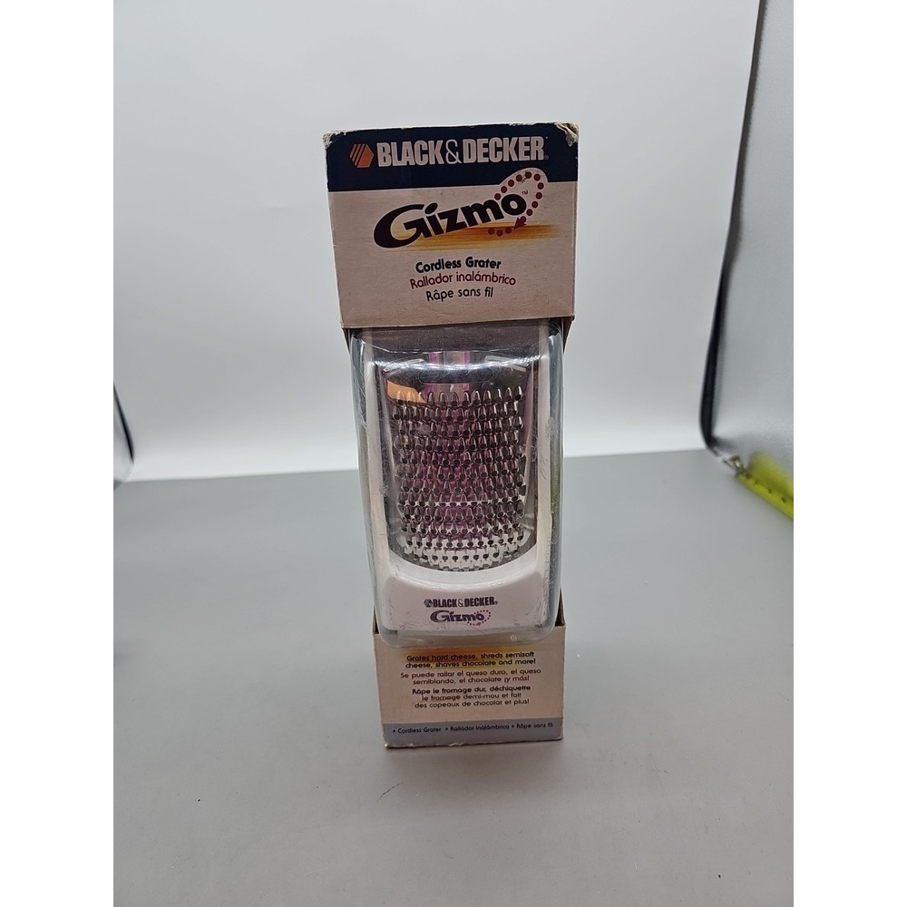 NEW - Black & Decker Gizmo Cordless Electric Cheese Grater With 3 Blades - GG200